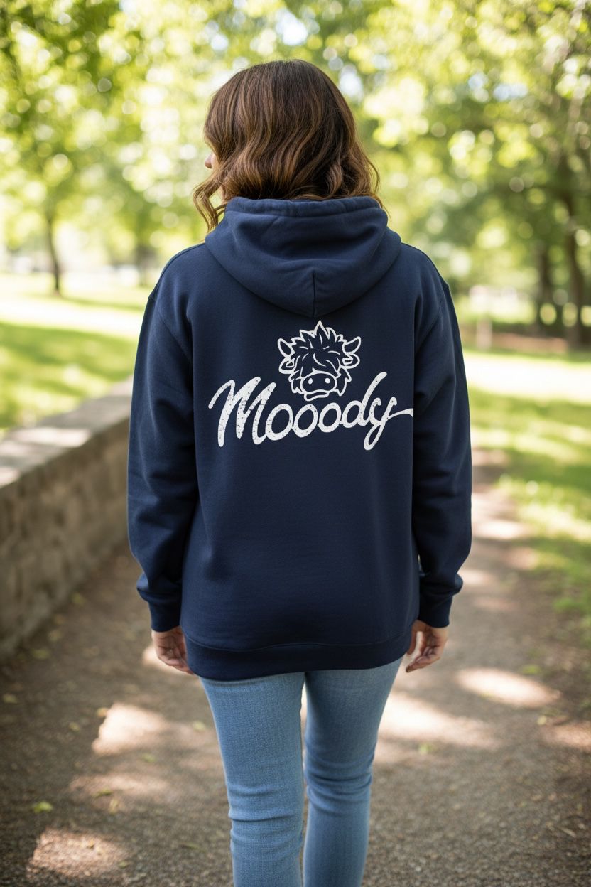 Mooody Heffie Zoodie | Highland Cow Full Zip Hoodie | Baaad Flockers®