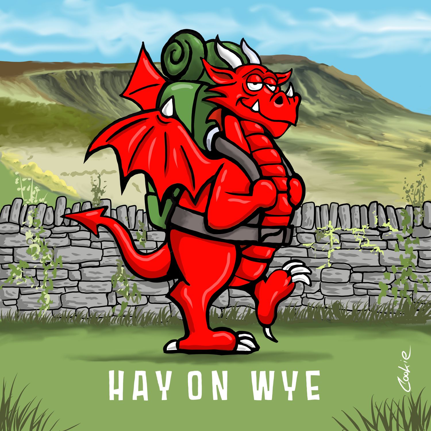 Hay-on-Wye Dragon Metal Sign | Man Cave, Her Cave &amp; Welsh Gift | Baaad Flockers®