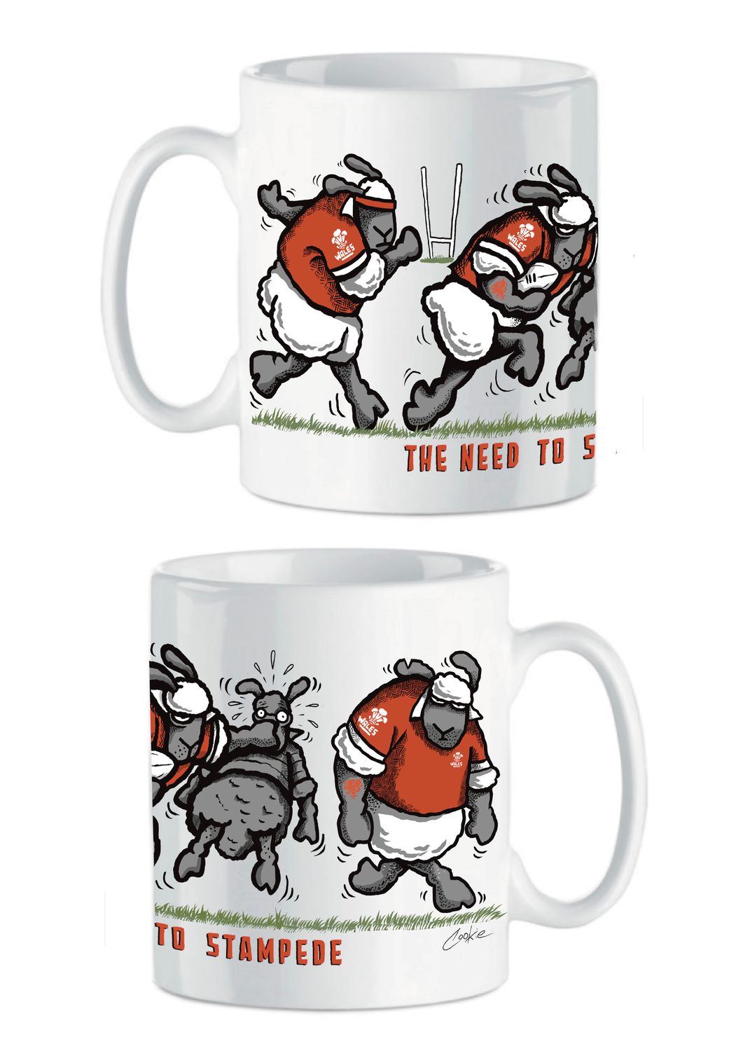 Wales Stampede Rugby Mug | Funny Welsh Rugby Gift | Baaad Flockers®