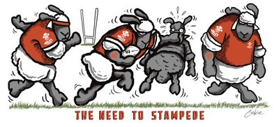 Wales Stampede Rugby Mug | Funny Welsh Rugby Gift | Baaad Flockers®