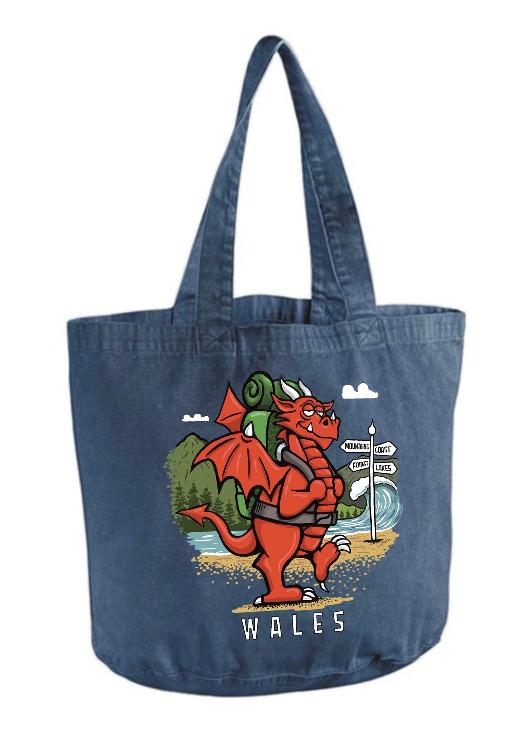 Red Dragon Shopper Bag | Welsh Dragon Reusable Shopping Bag | Baaad Flockers®