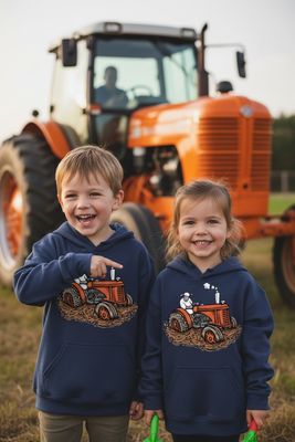 Red Tractor Kid’s Hoodie | Farm &amp; Tractor Hoodie for Kids | Little Flockers®