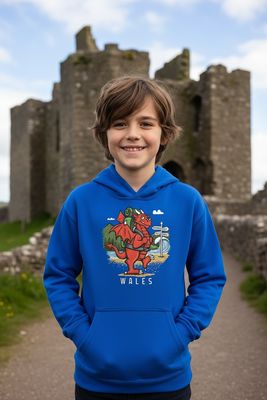 Red Dragon Kid’s Hoodie | Welsh Dragon Hoodie for Kids | Little Flockers®