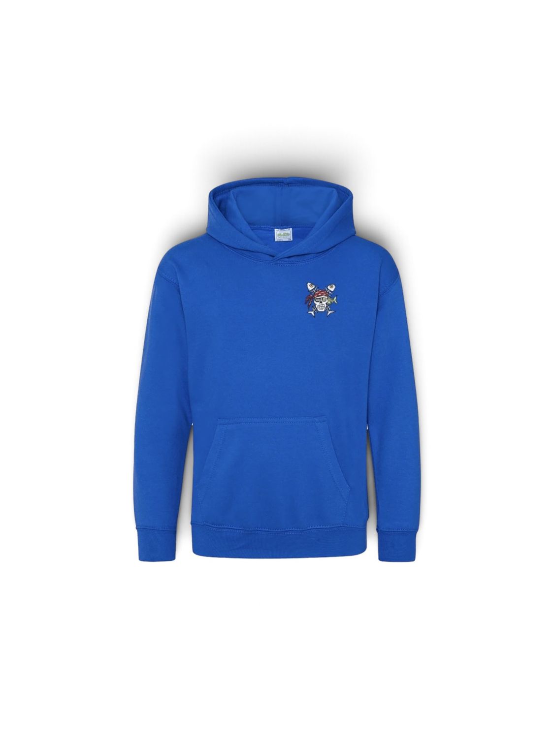 Skeleton Crew Pirate Kid’s Hoodie | Back Print Pirate Hoodie | Little Flockers®, Colour: Royal Blue, Size: 3/4 26"