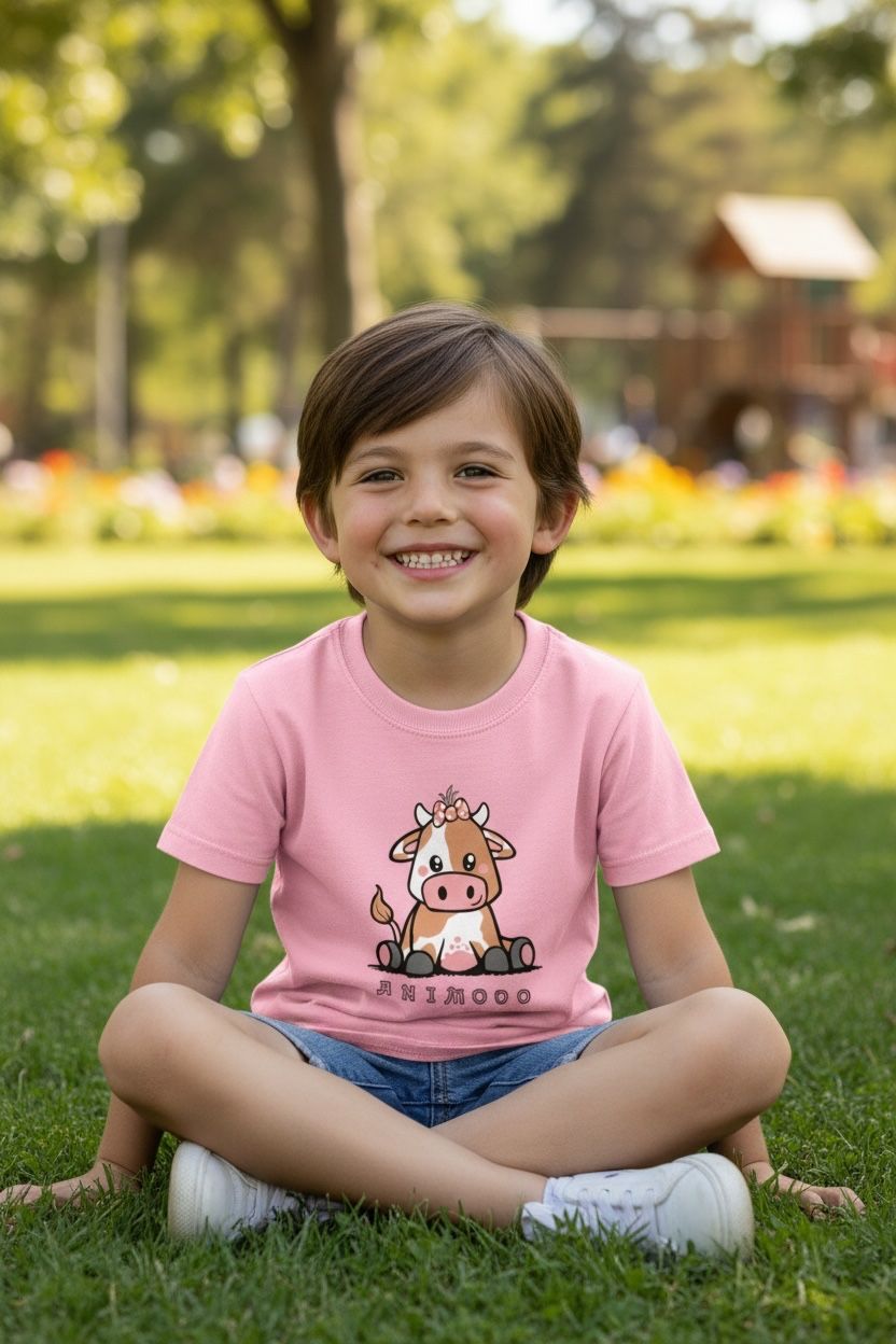 Animooo Kids T-Shirt | Funny Cow T-Shirt for Children | Little Flockers®