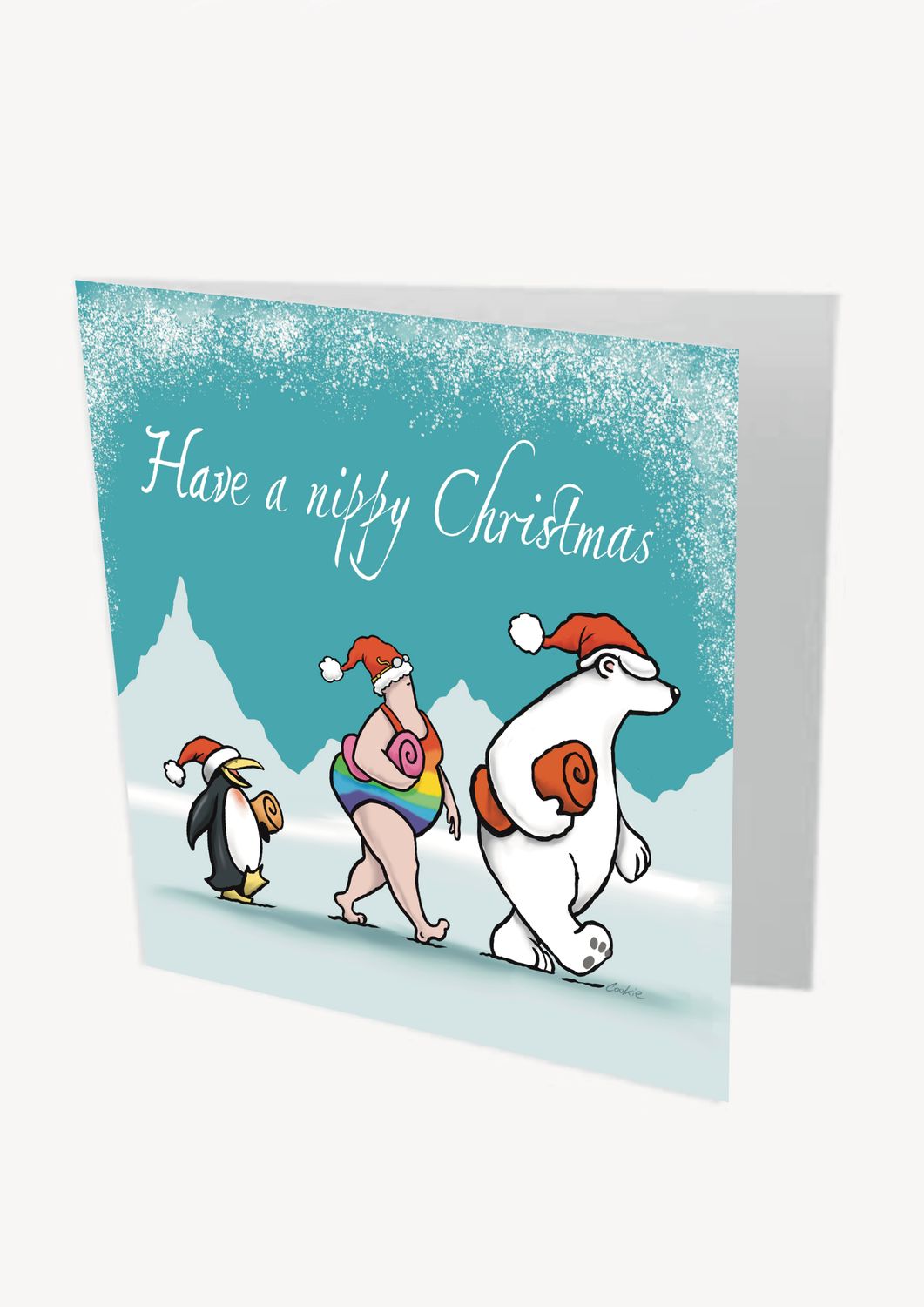 Nippy Christmas Card | Funny Wild Swimming Card | Kimmer