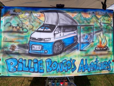 Personalised Airbrushed Flags by Cookie | 6ft x 3ft VW &amp; Festival Flags
