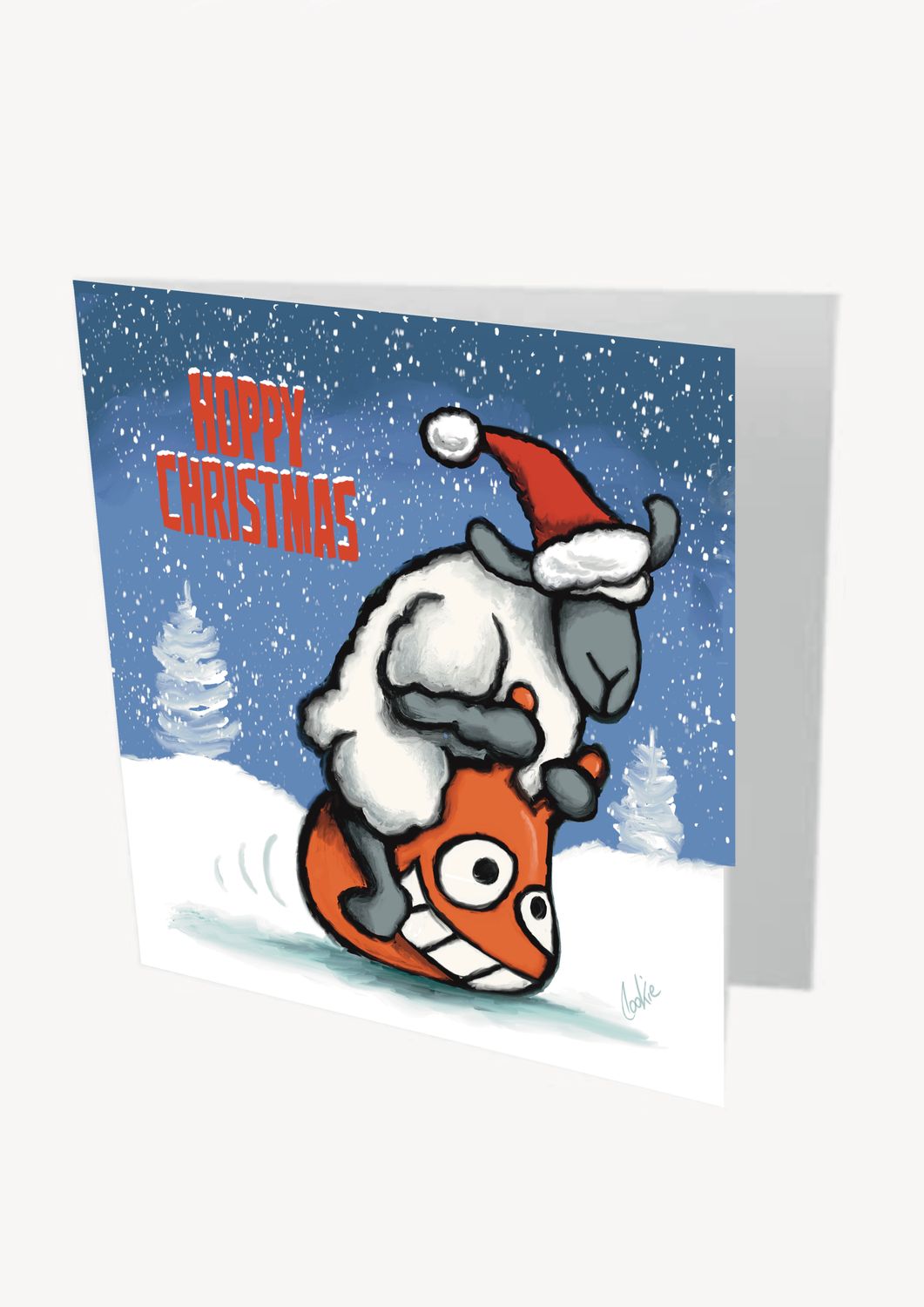 Christmas Retro Hopper Card | Funny Retro Christmas Card | Baaad Flockers®