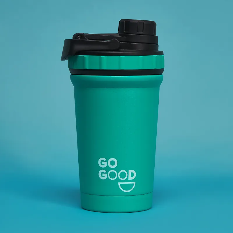 Go Good 500ML Stainless Steel Protein Shaker - Teal