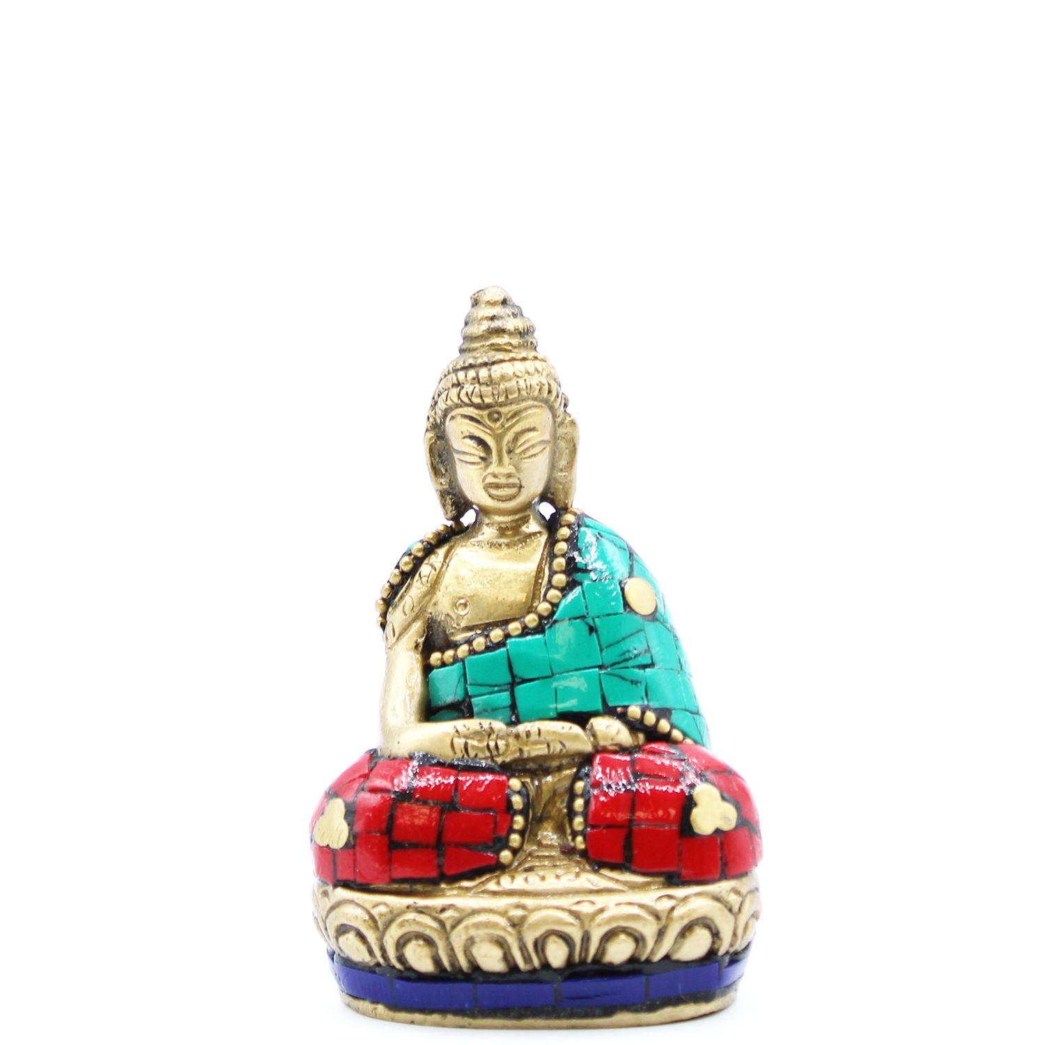 Mosiężna Figurka Buddy - Ręce do Góry - 7.5 cm