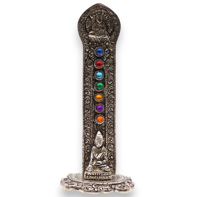 Podstawka z Polerowanego Aluminium 11.5cm - Hamsa 7 Czakr