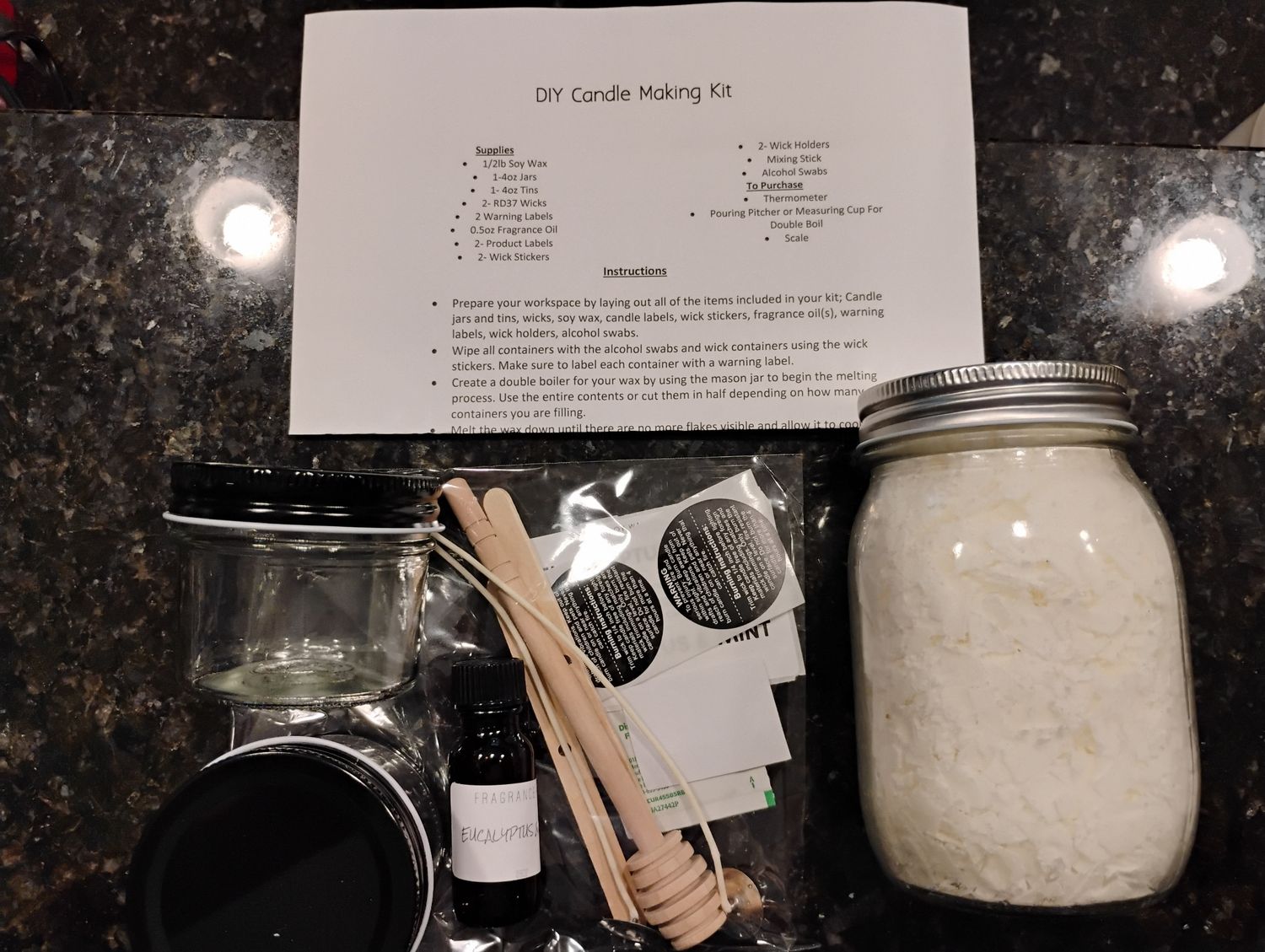 DIY candle making kit