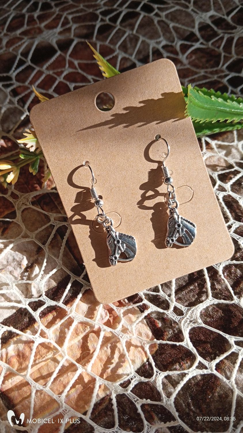 Silver Horse Head  earrings