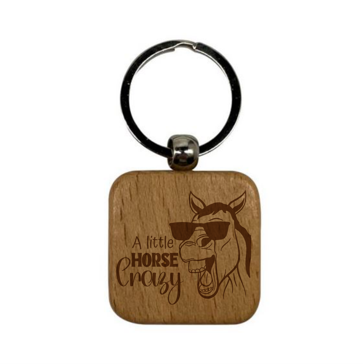 Engraved Wood Keyring - Equestrian Theme