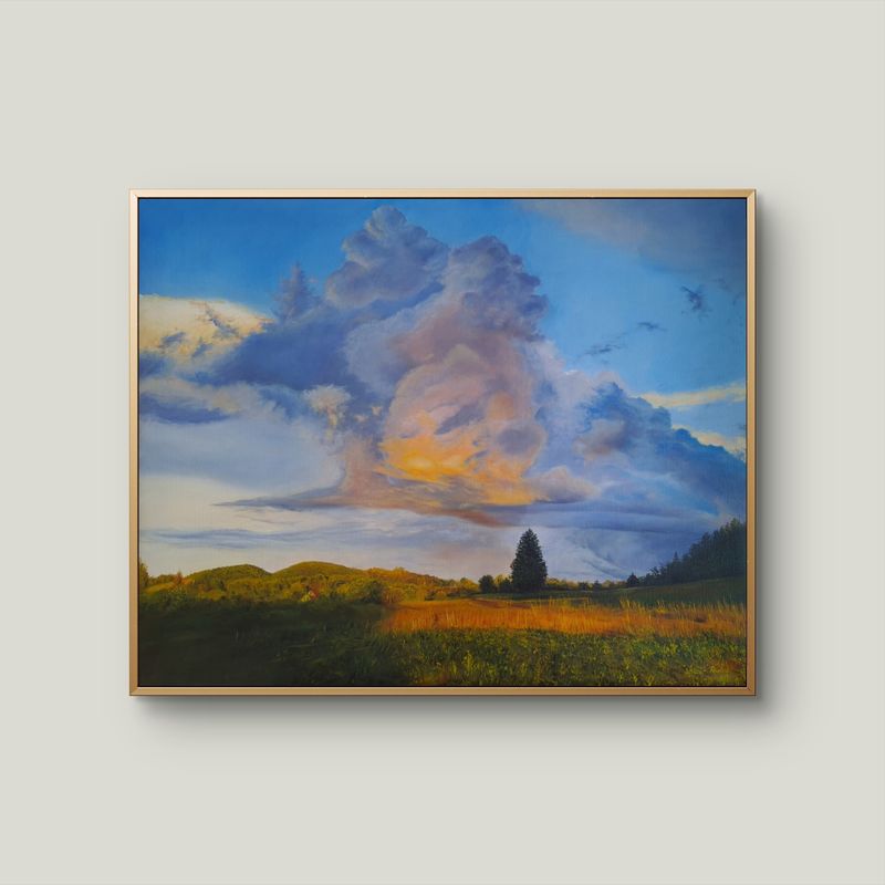 Print Clouds View Landscape