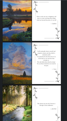 50 pages of mindfull quotes with original nature &amp; animal paintings