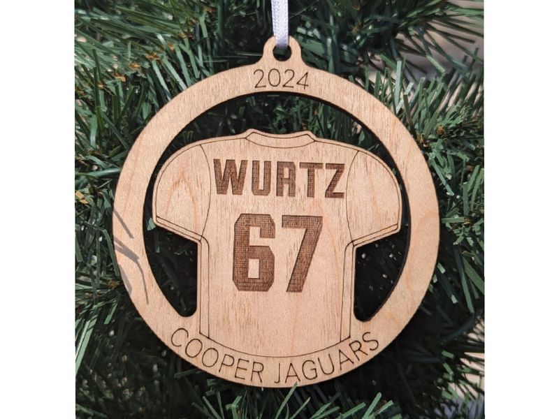 Circular Football Jersey Ornament
