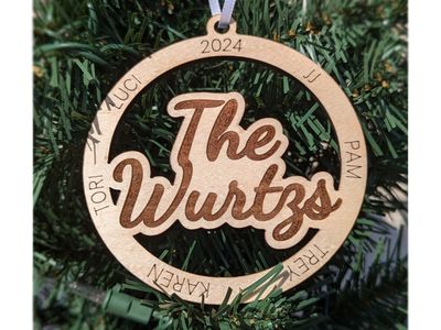 Circular Name Ornament Engraved