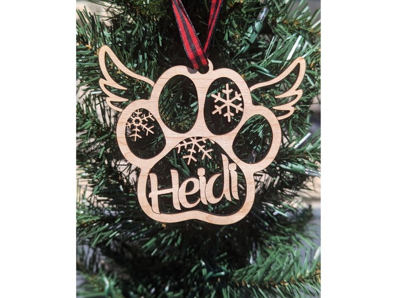 Paw and Paw Angel Wing Ornament