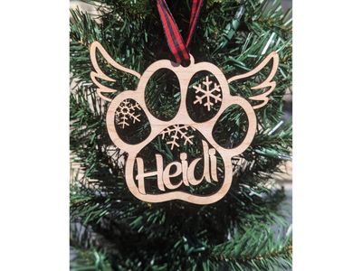 Paw and Paw Angel Wing Ornament