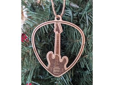 Guitar in Pick Ornament