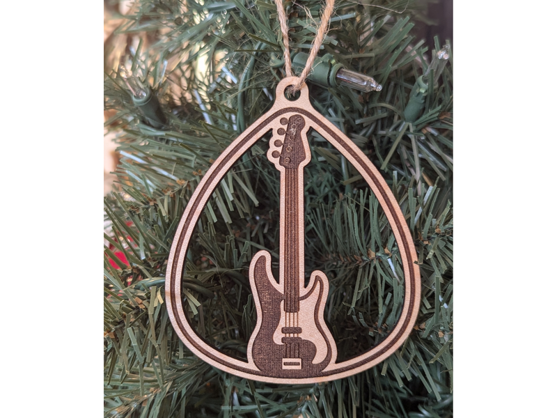 Bass Guitar in Pick Ornament