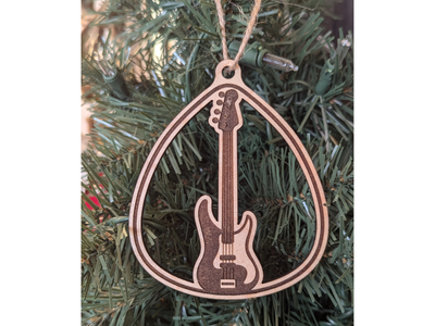 Bass Guitar in Pick Ornament