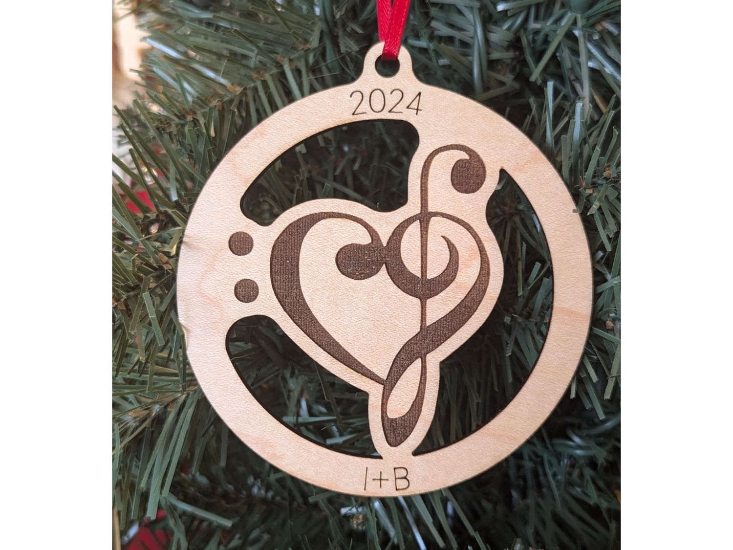 Bass/Treble Clef Heart Ornament