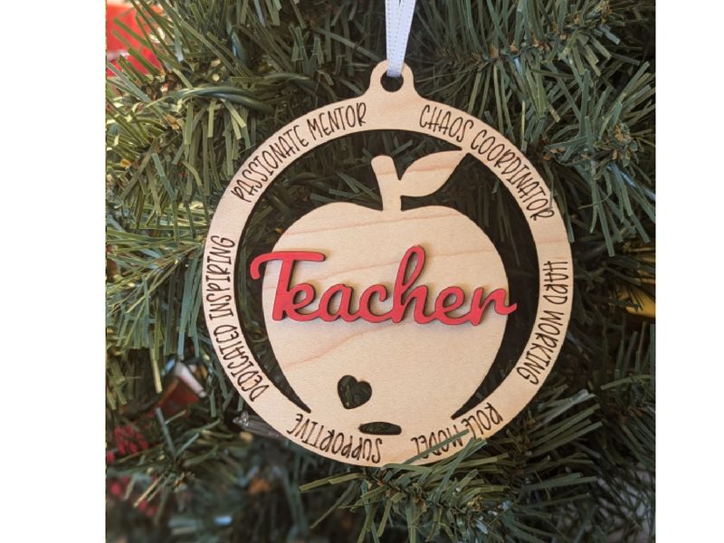 Teacher Apple Ornament