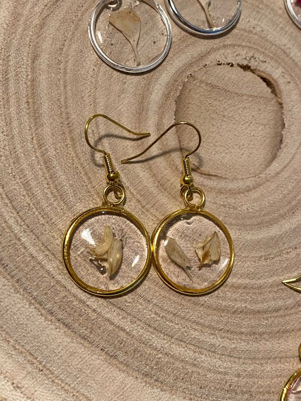 Pendientes de plantas encapsuladas