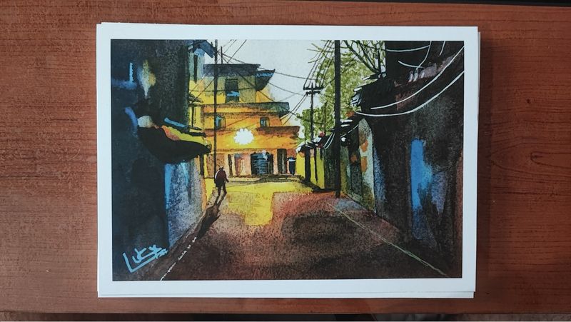 Lámina paisaje acuarela A5