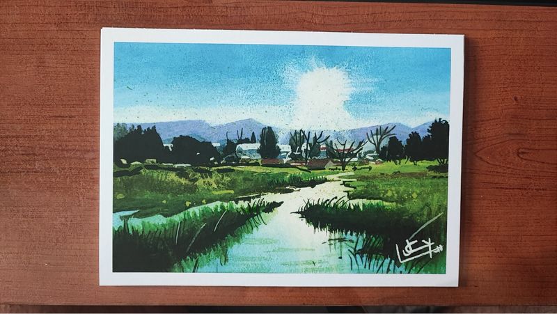 Lámina paisaje acuarela A5