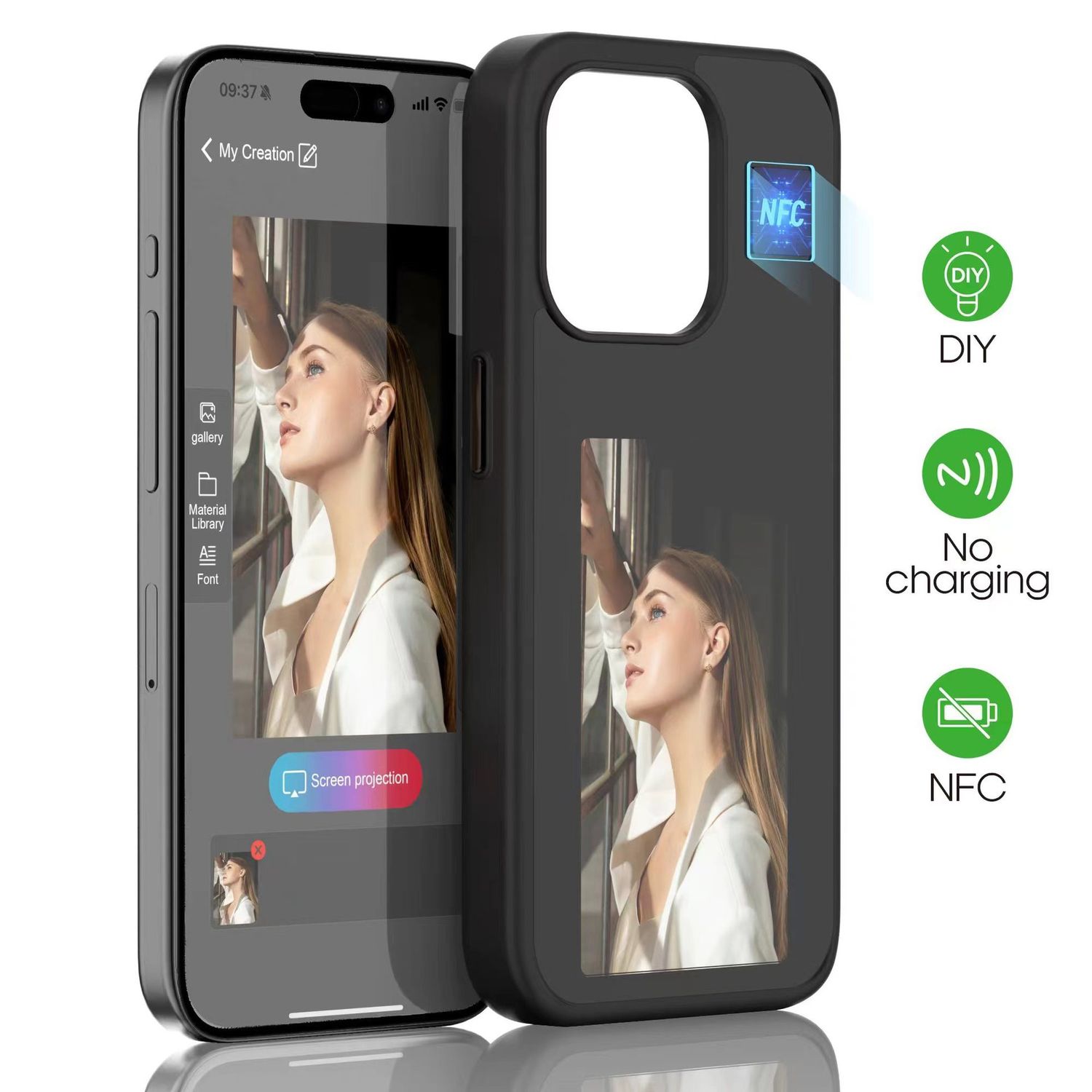 DIY Display Phone Case For IPhone 15 Free Switching Pattern IPhone14 Ink Bottle Protective Case