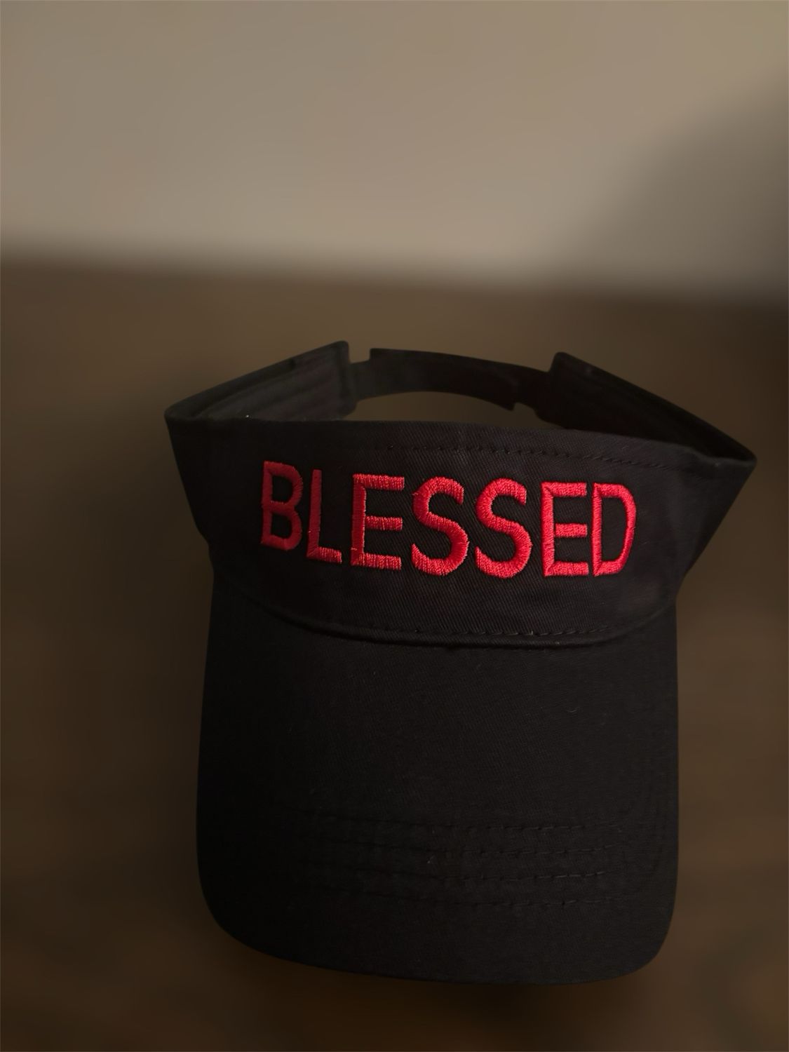 Embroidered Black/Red Blessed Visor