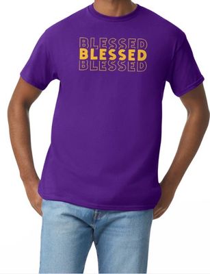 Purple/Yellow Blessed T-shirt (Unisex)