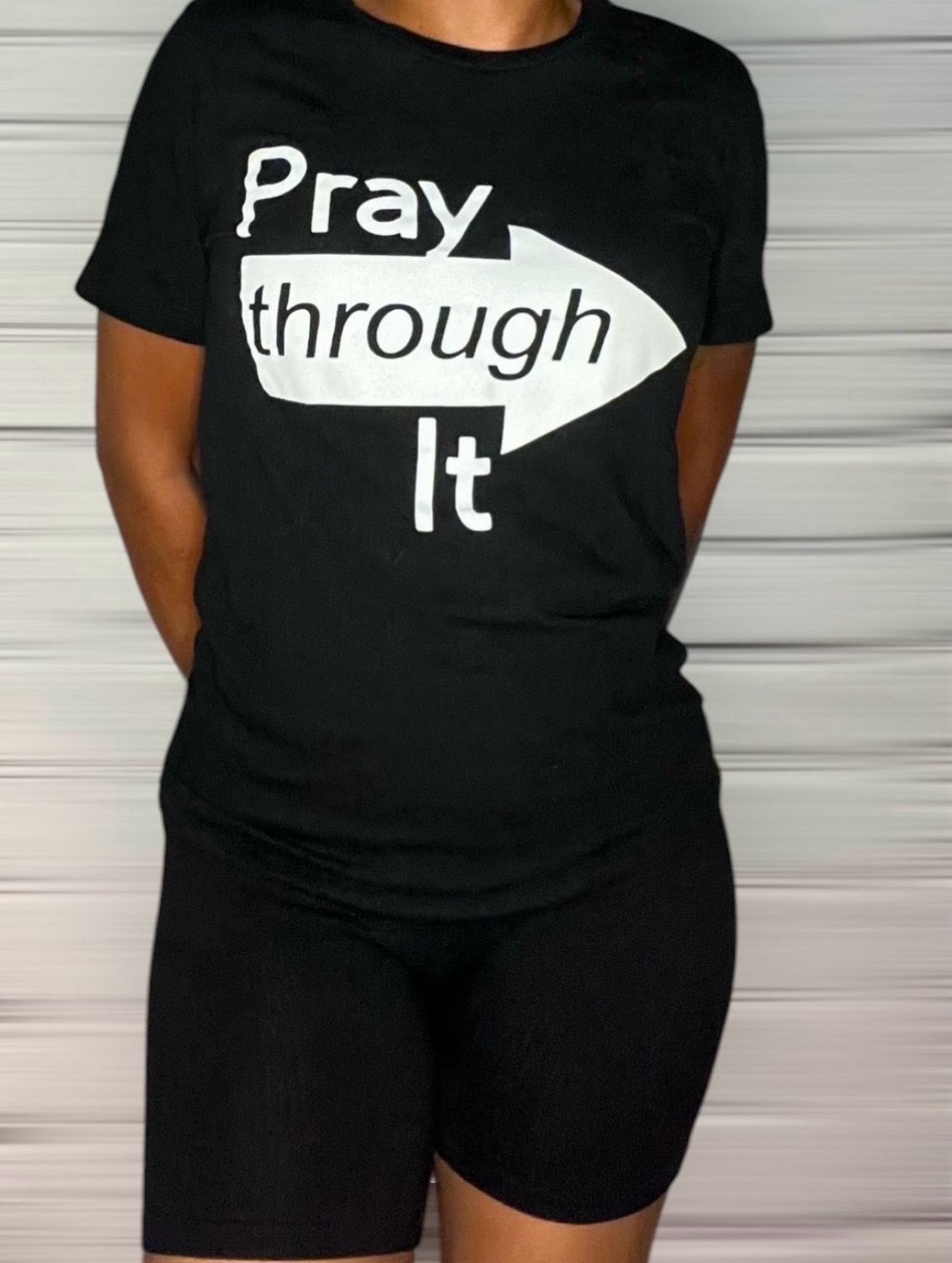 Black Pray Through It T-Shirt (Unisex)