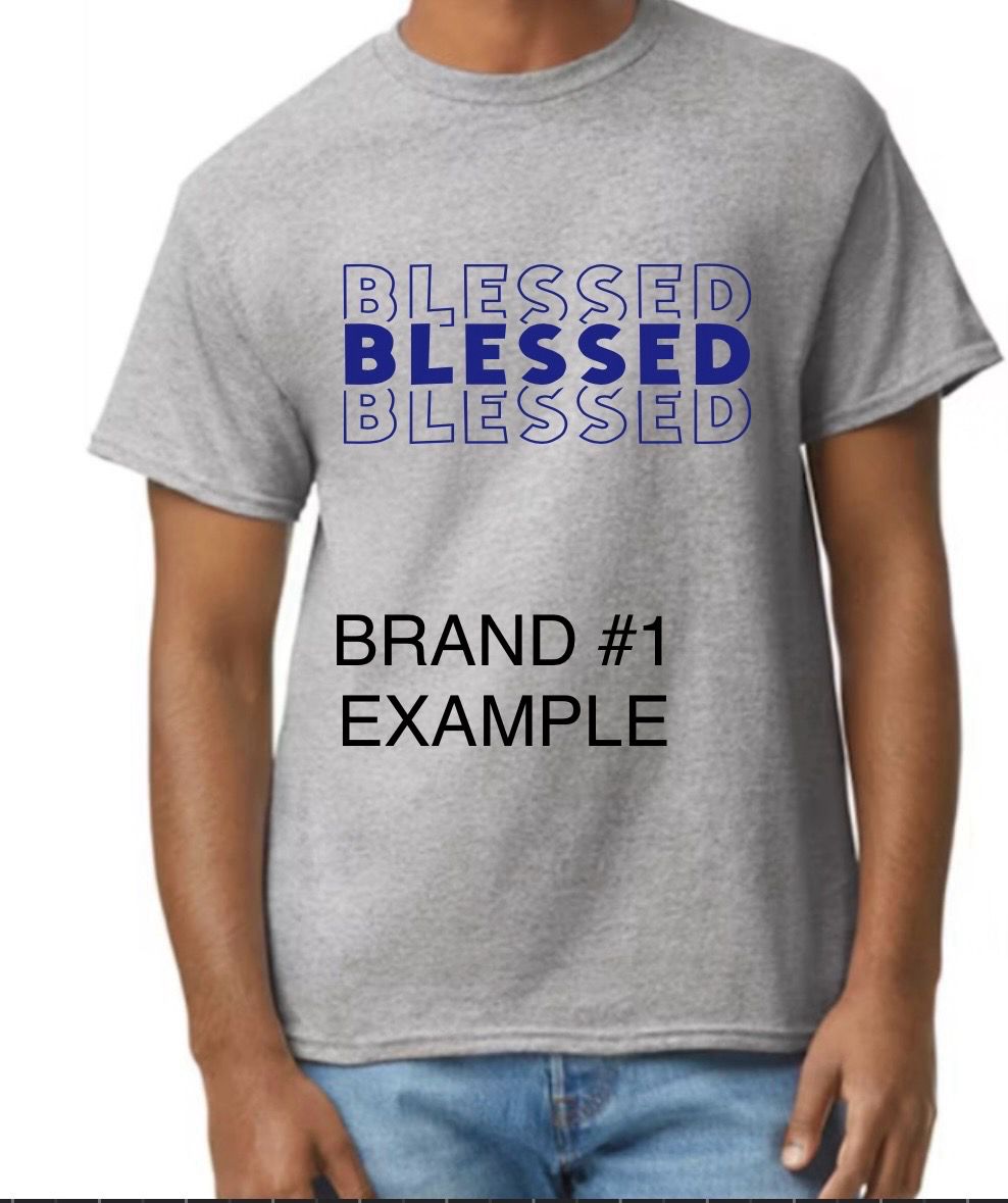 Gray/Navy Blue Triple Blessed T-Shirt (Unisex)