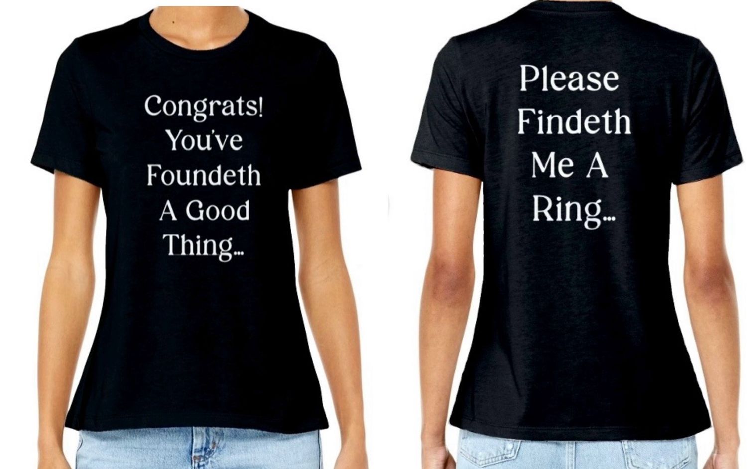 Women’s Black/White Good Thing T-Shirts Front/Back (Unisex)