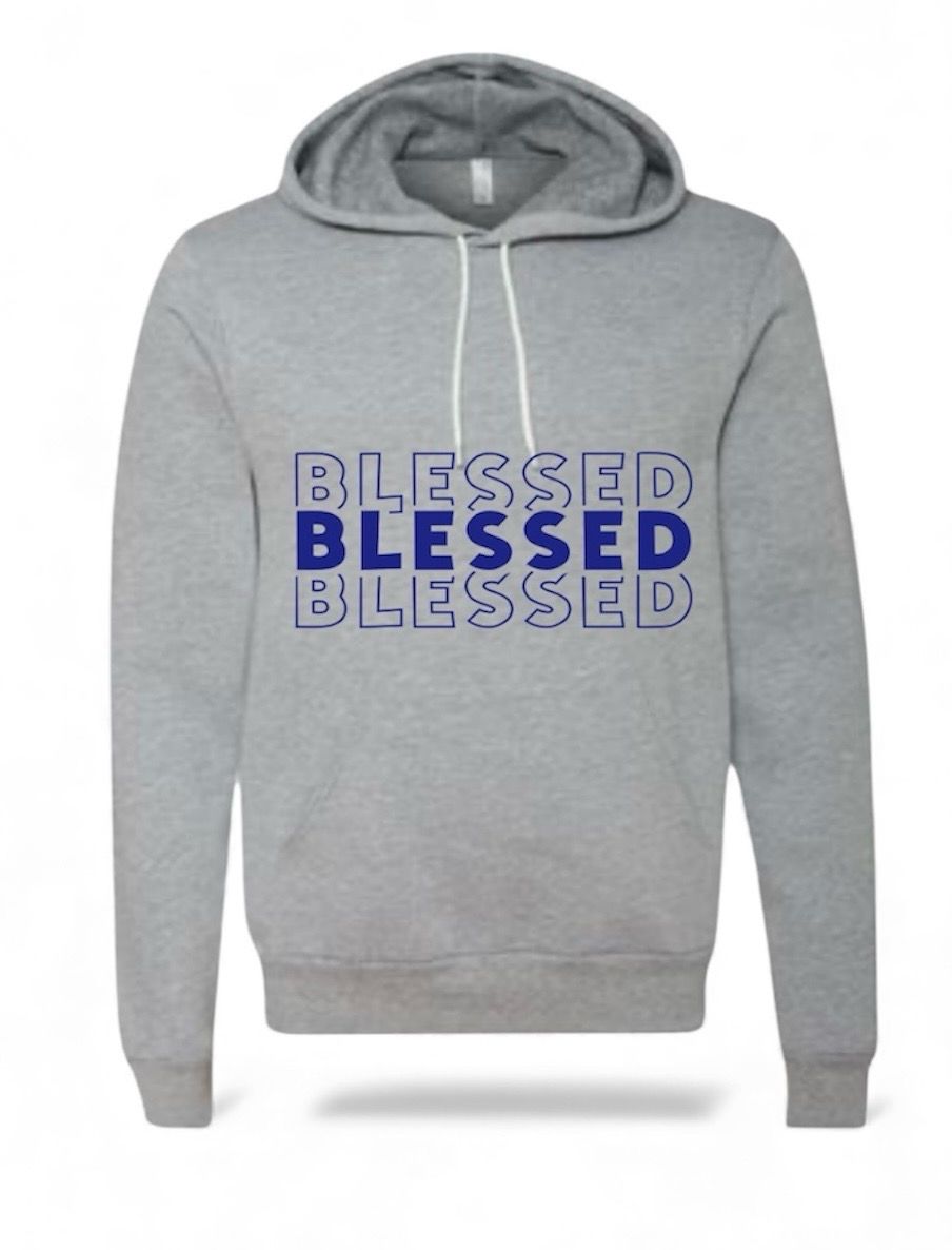 Gray/Navy Blue Triple Blessed Hoodie