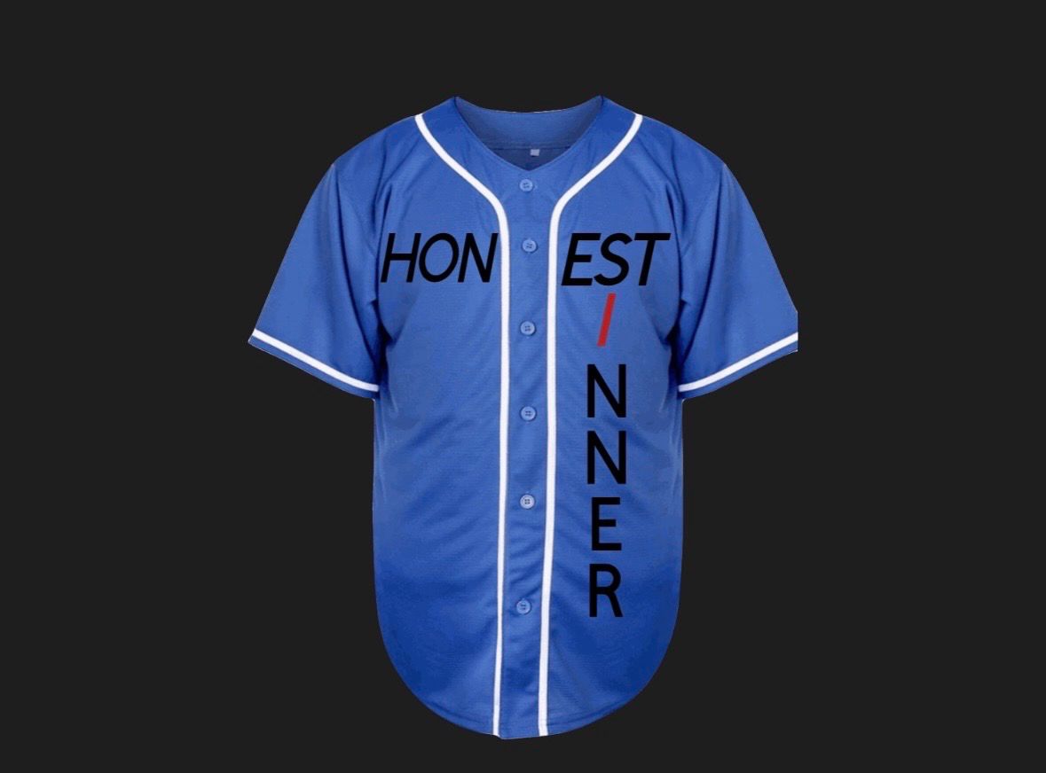 Blue/Black/White Honest Sinner Baseball Jersey