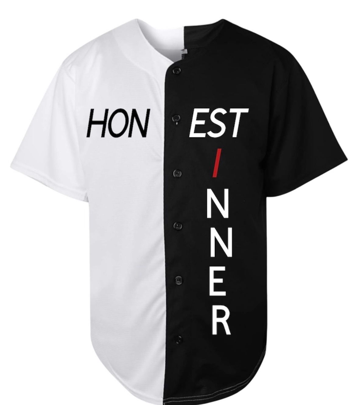 White/Black Honest Sinner Baseball Jersey