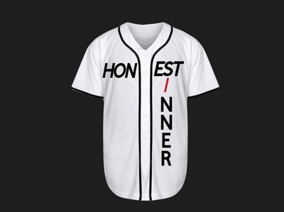 White/Black Honest Sinner Baseball Jersey