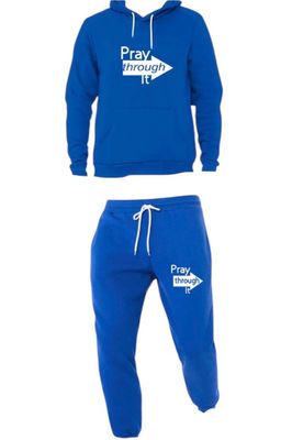 Blue Pray Through It Jogger Set