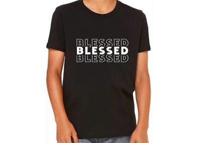 Kids Black Triple Blessed T-Shirt
