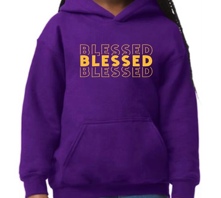 Kids Purple Triple Blessed Hoodie
