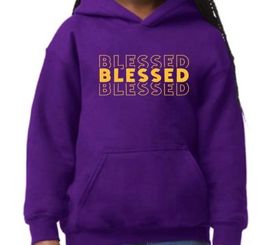 Kids Purple Triple Blessed Hoodie