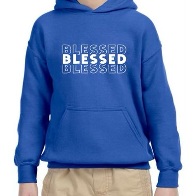 Kids Blue Triple Blessed Hoodie