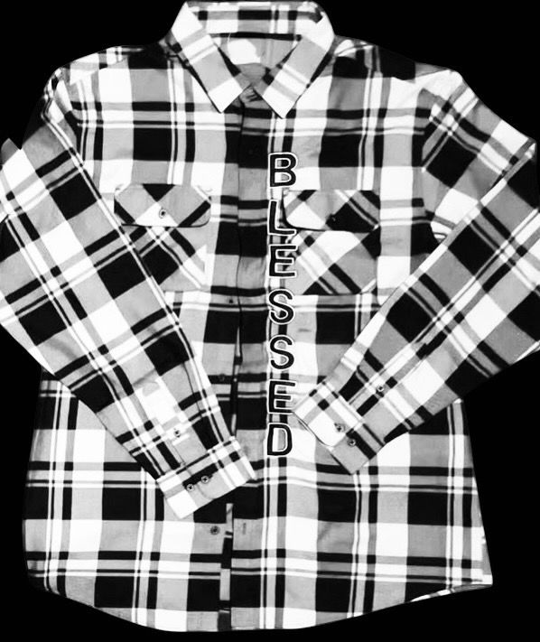 Men’s Black/White Blessed Flannel