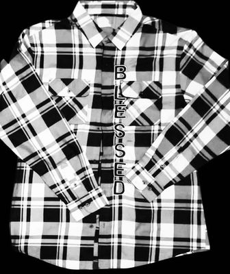 Men’s Black/White Blessed Flannel