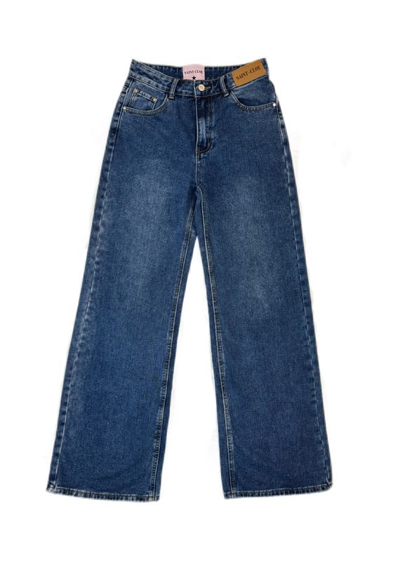 Wide-leg denim pants